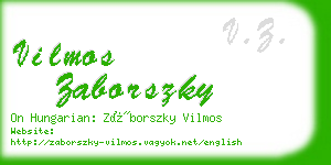 vilmos zaborszky business card